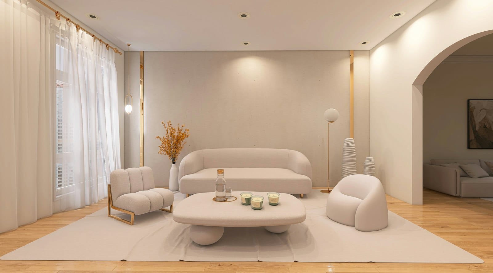 Leefruimte van het appartement